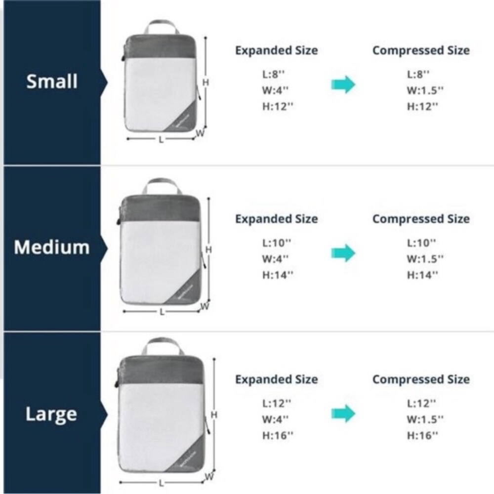 Compression Packing Cubes for Travel,Packing Cubes Compression Travel Essentials - Picture 2 of 8